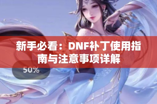 新手必看：DNF補丁使用指南與注意事項詳解